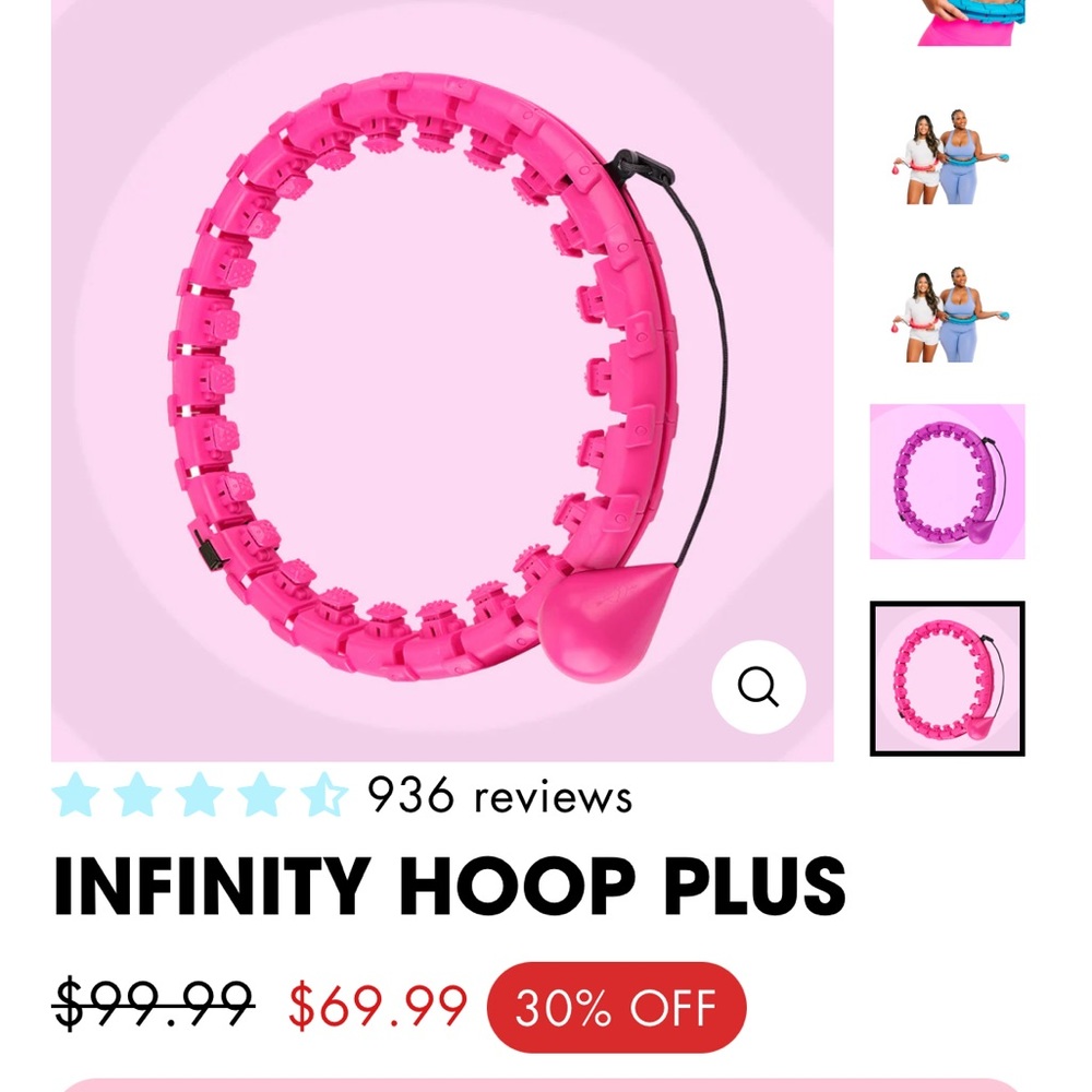 Pink plus sized infinity hoop